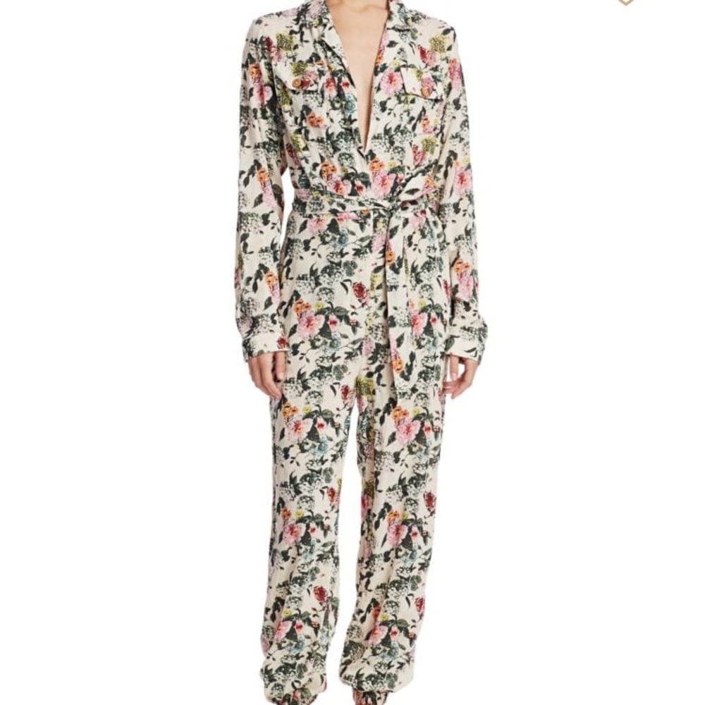 Free People Sierra Floral Plissé Jumpsuit